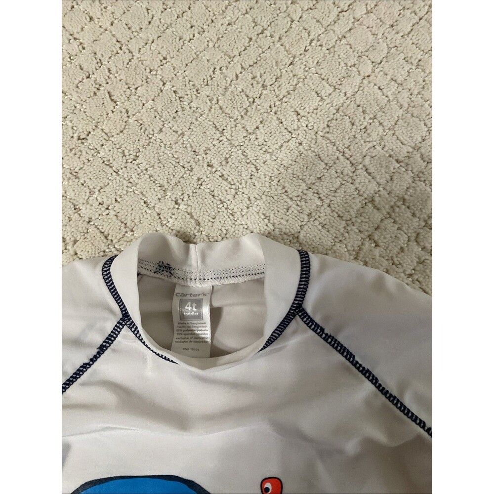 Boys Carter’s T-Shirt(4t) White & Circo Pull-on Shorts(3t) Blue Set - Picture 5 of 15